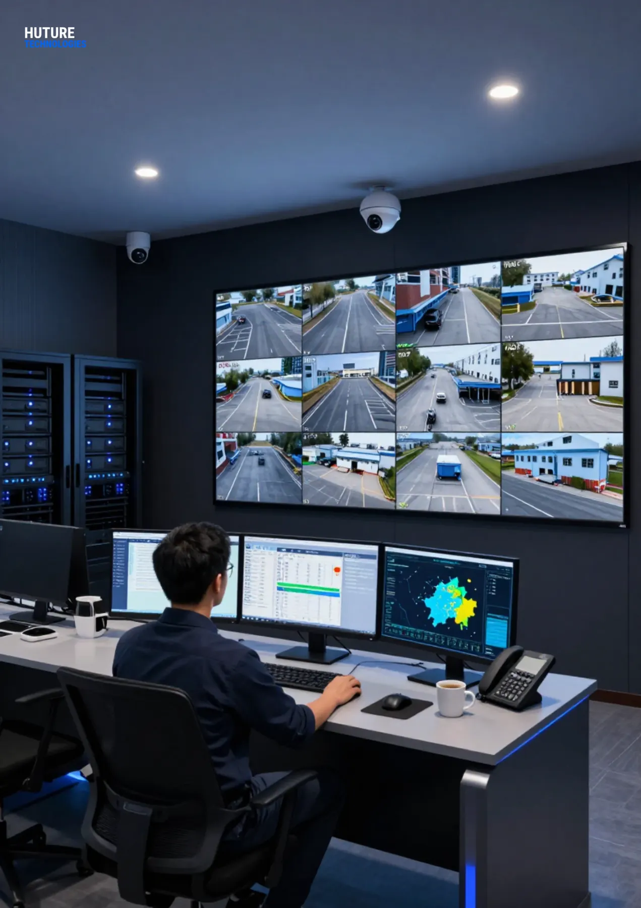 Salle de contrôle vidéosurveillance